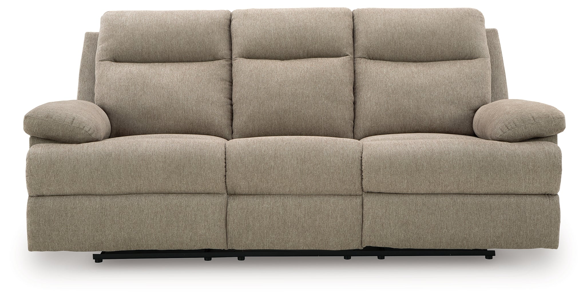 Side-Swipe Mocha Chenille Reclining Sofa with Drop Down Table - Image 3