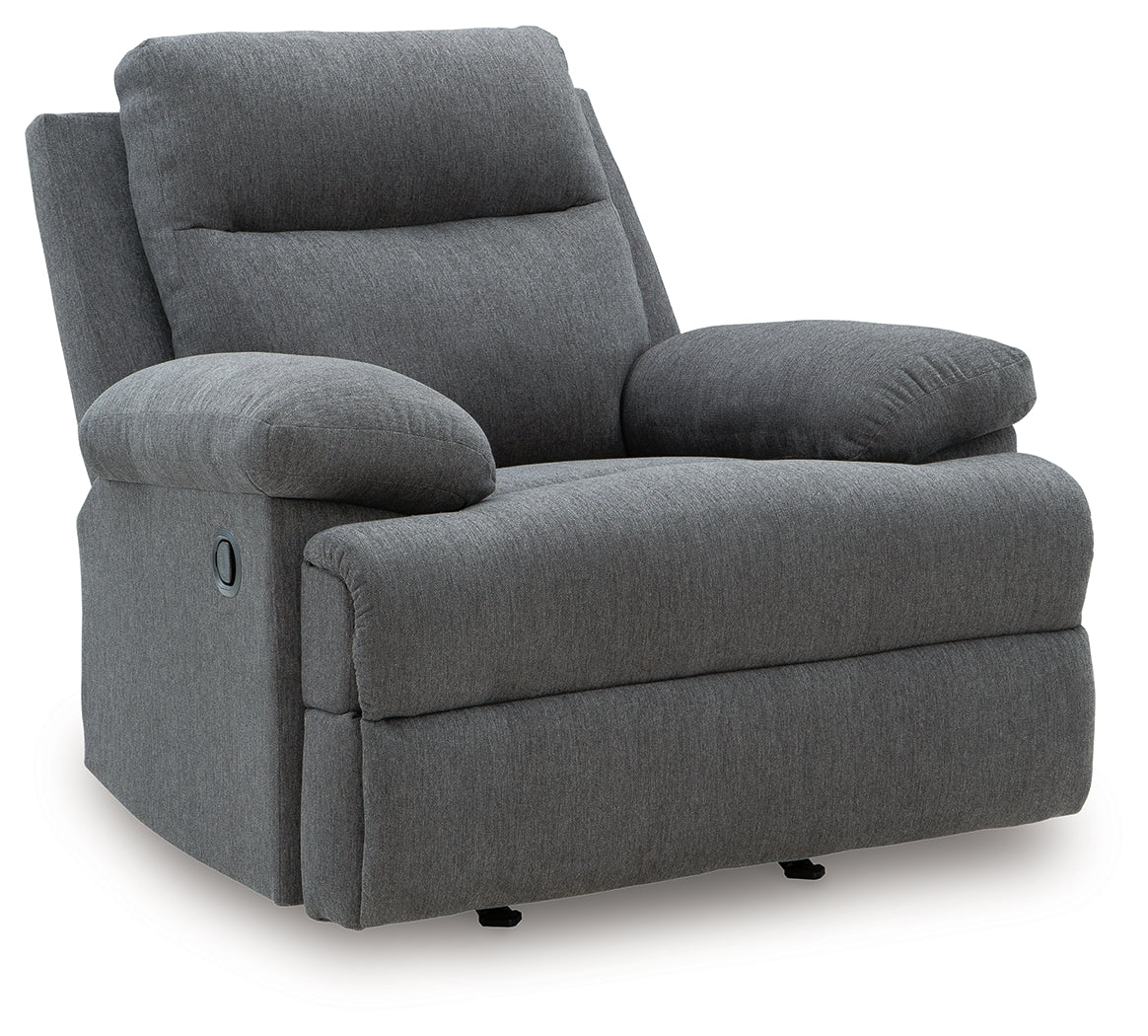 Side-Swipe Charcoal Chenille Recliner - Image 2