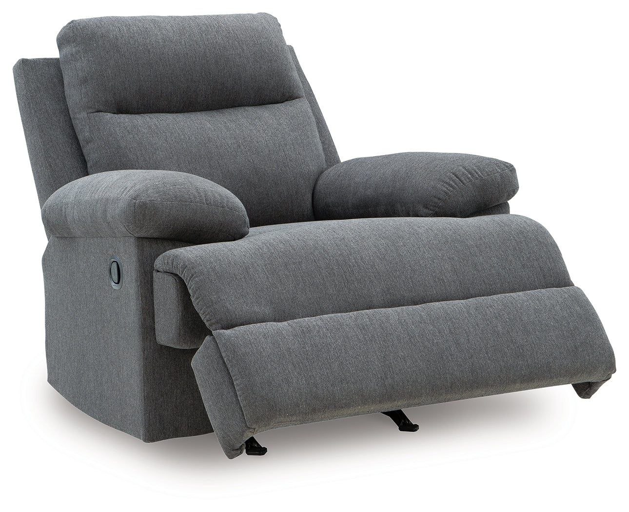 Side-Swipe Charcoal Chenille Recliner - Image 3