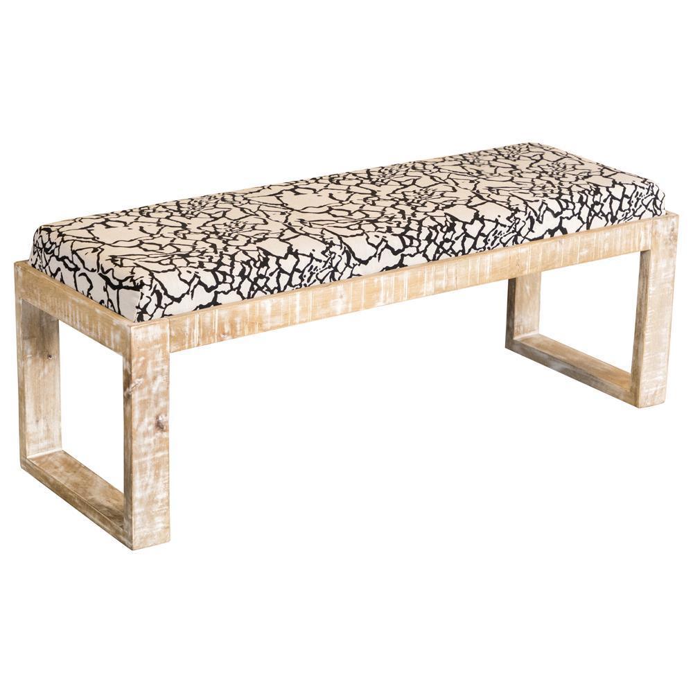 Aiden Sled Leg Upholstered Accent Bench Black White - Image 2