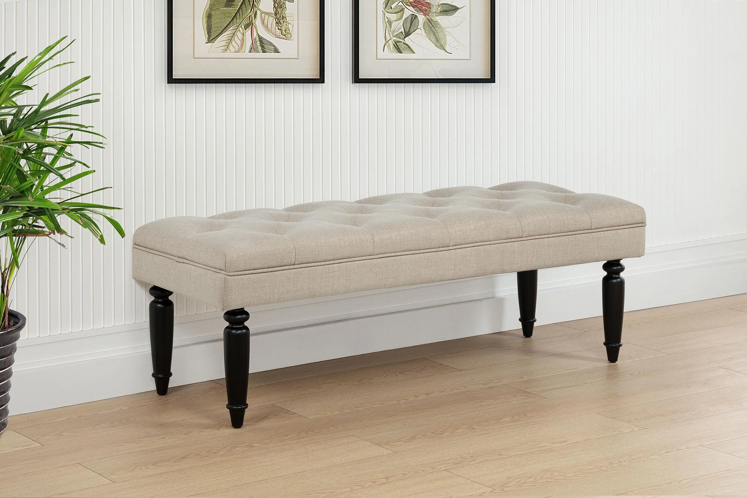 Marsha 52-inch Upholstered Entryway Accent Bench Latte - Image 2