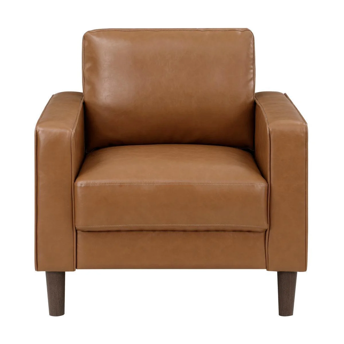 Malcolm Brown Faux Leather Chair - Image 1