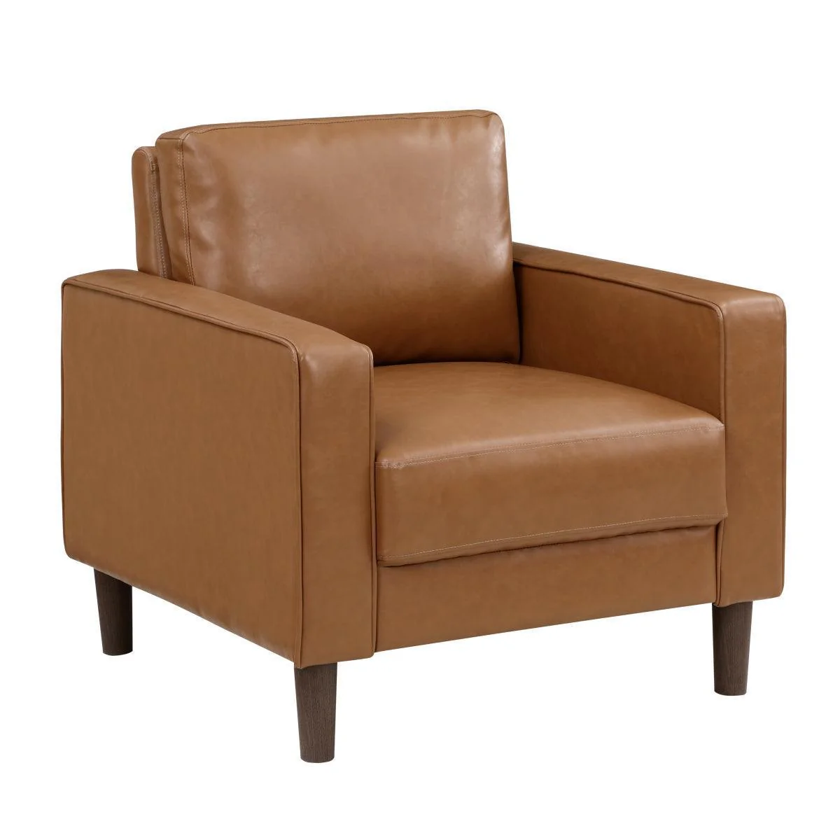 Malcolm Brown Faux Leather Chair - Image 2