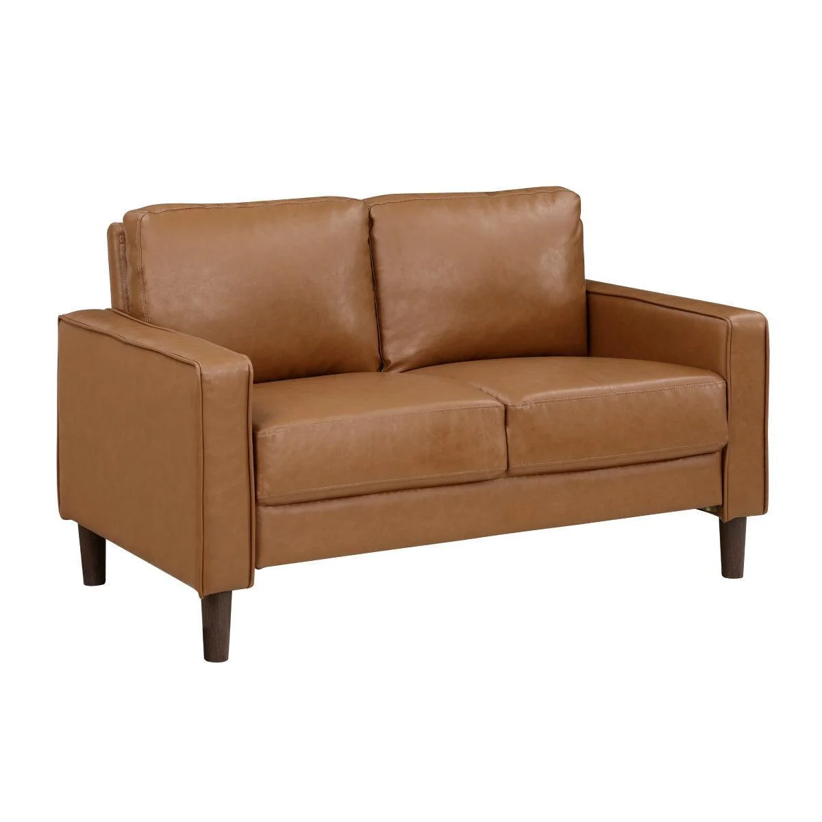 Malcolm Brown Faux Leather Loveseat - Image 2