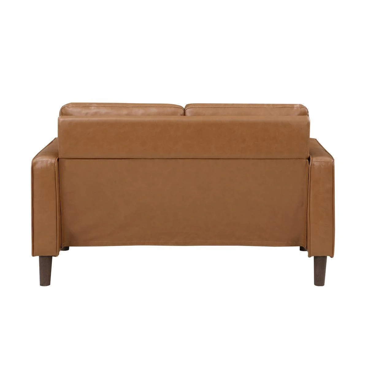 Malcolm Brown Faux Leather Loveseat - Image 3