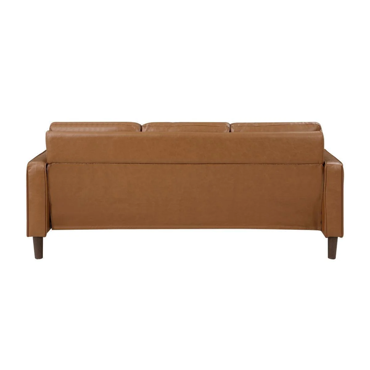 Malcolm Brown Faux Leather Sofa - Image 3