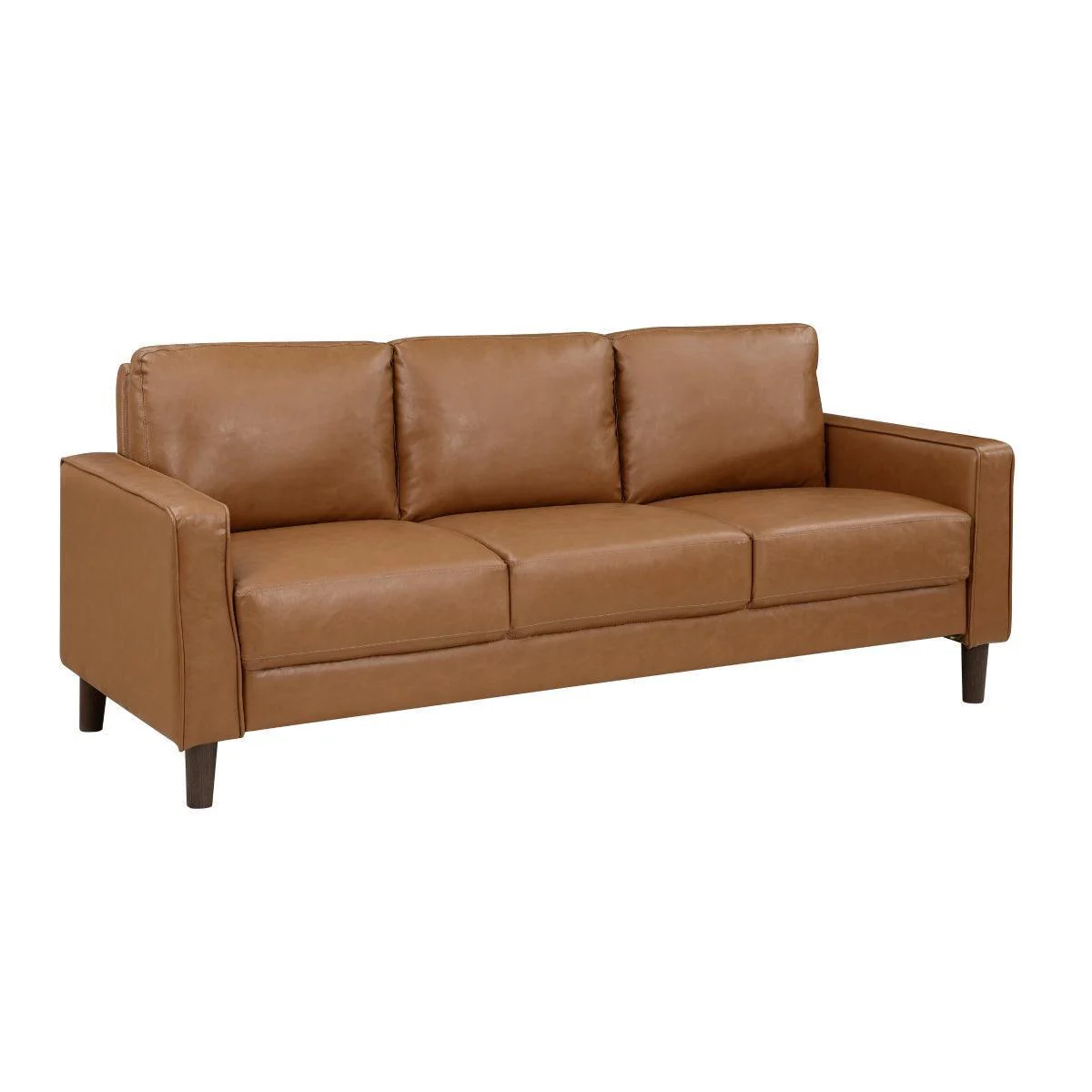 Malcolm Brown Faux Leather Sofa - Image 2