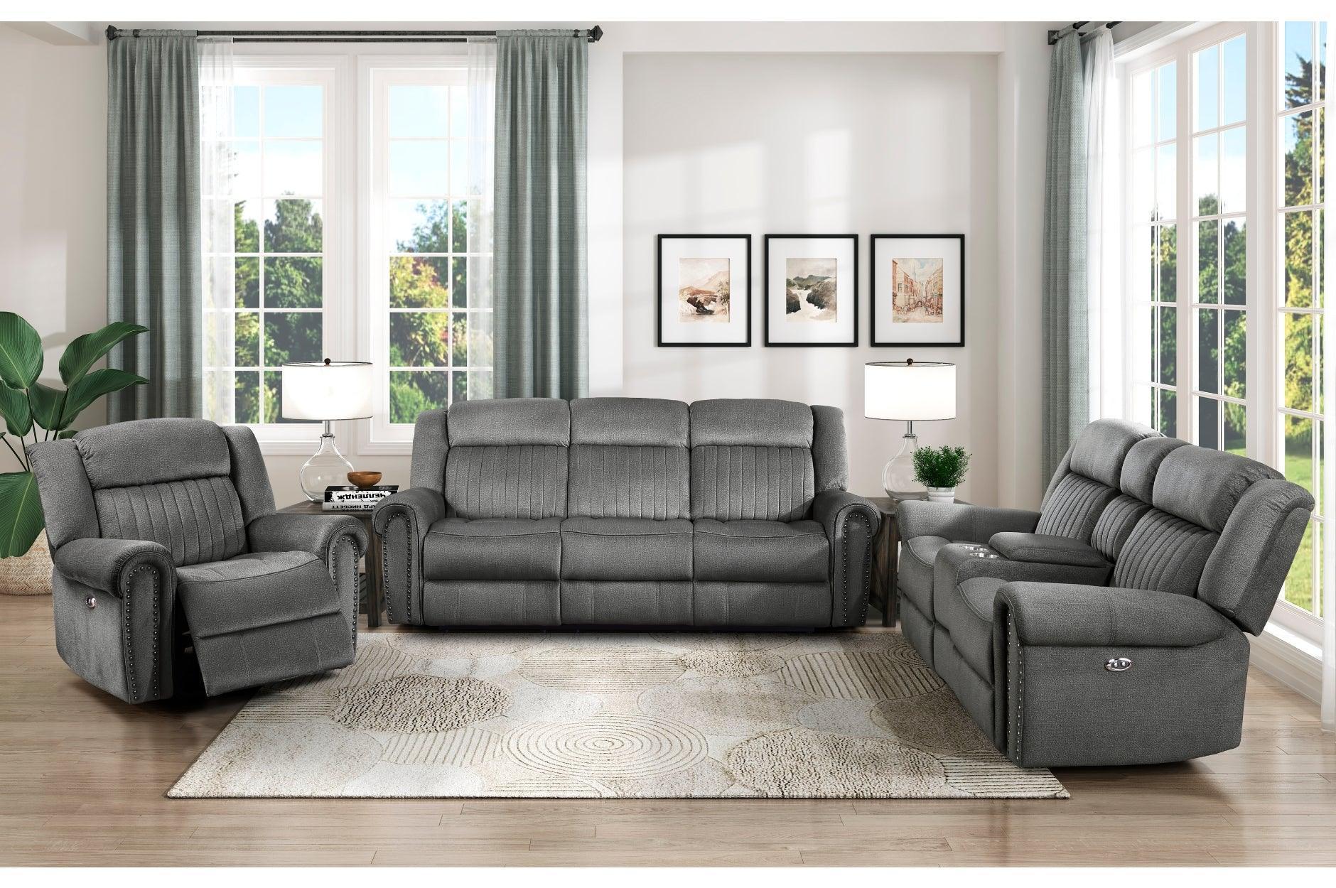 Brennen Charcoal Power Reclining Set - Image 2