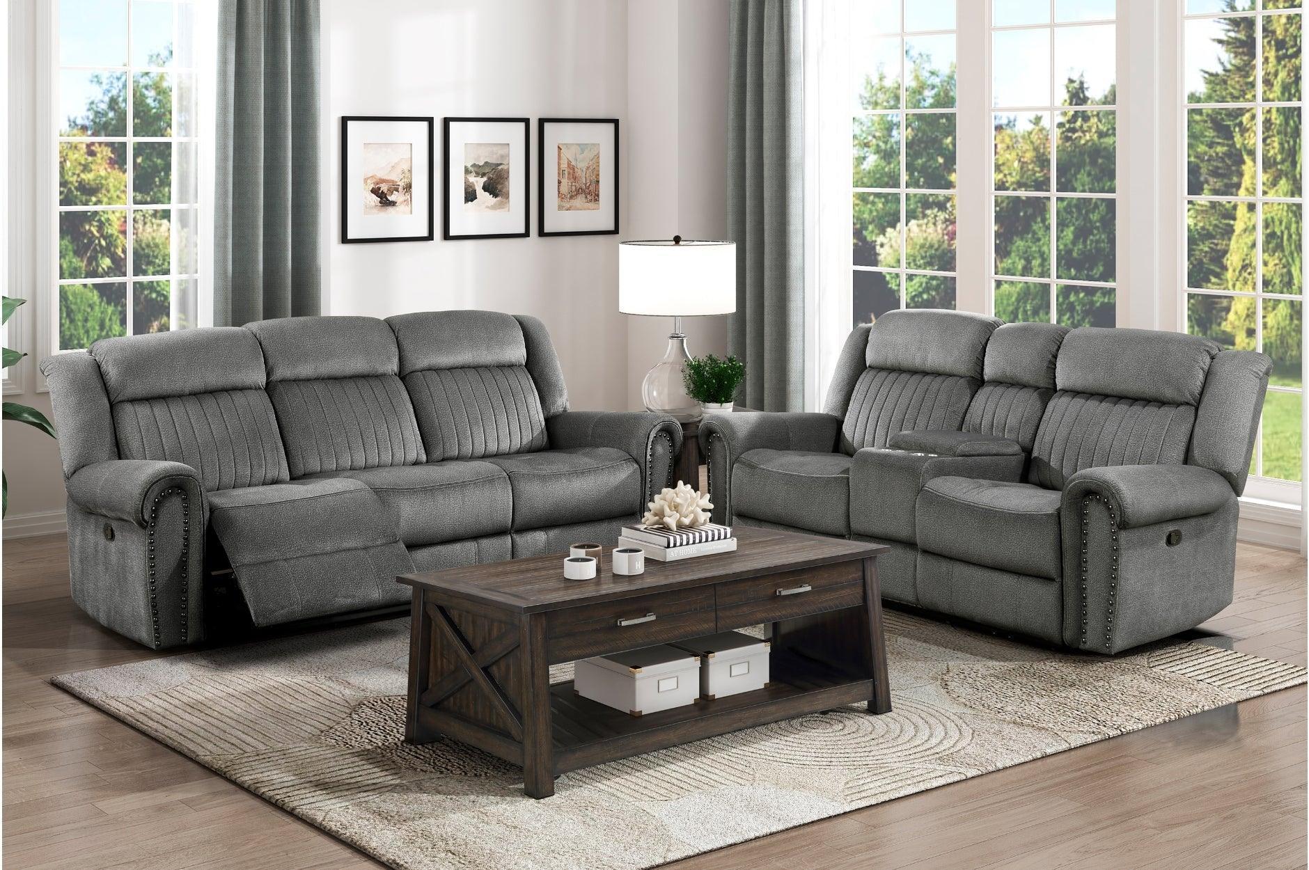 Brennen Charcoal Reclining Set - Image 1