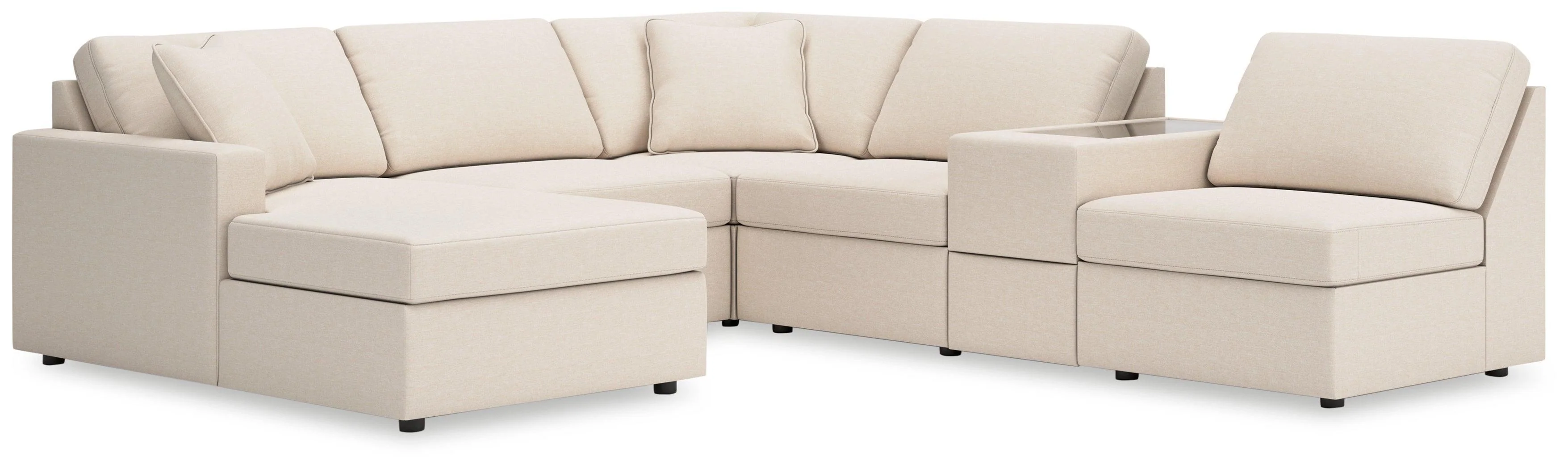 Modmax Oyster Nuvella® 6-Piece Sectional with Chaise - Image 2