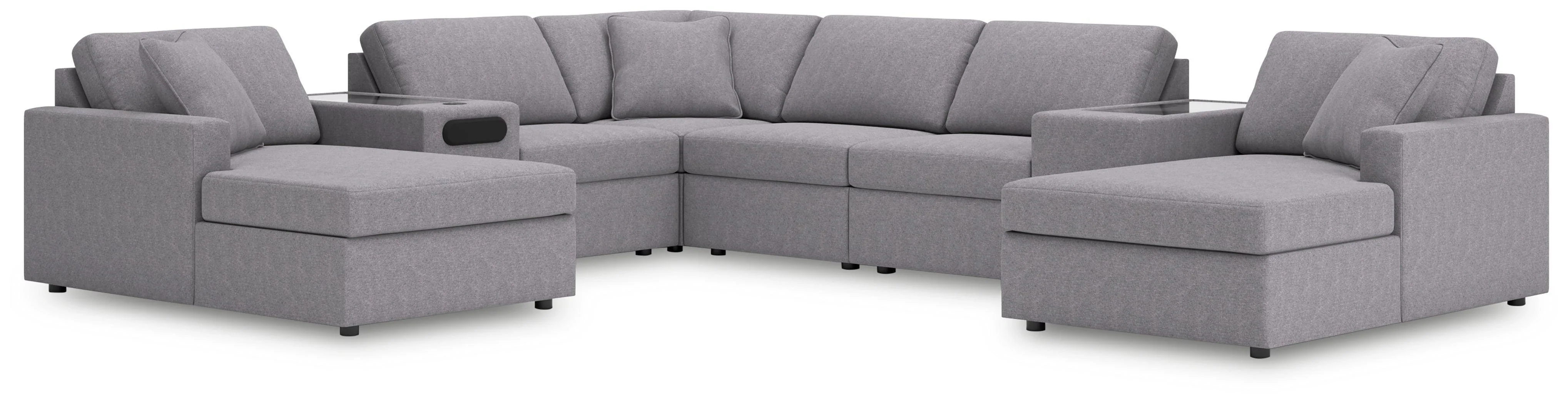 Modmax Granite Performance Fabric,Next-Gen Nuvella™ 8-Piece Sectional with Chaise - Image 2