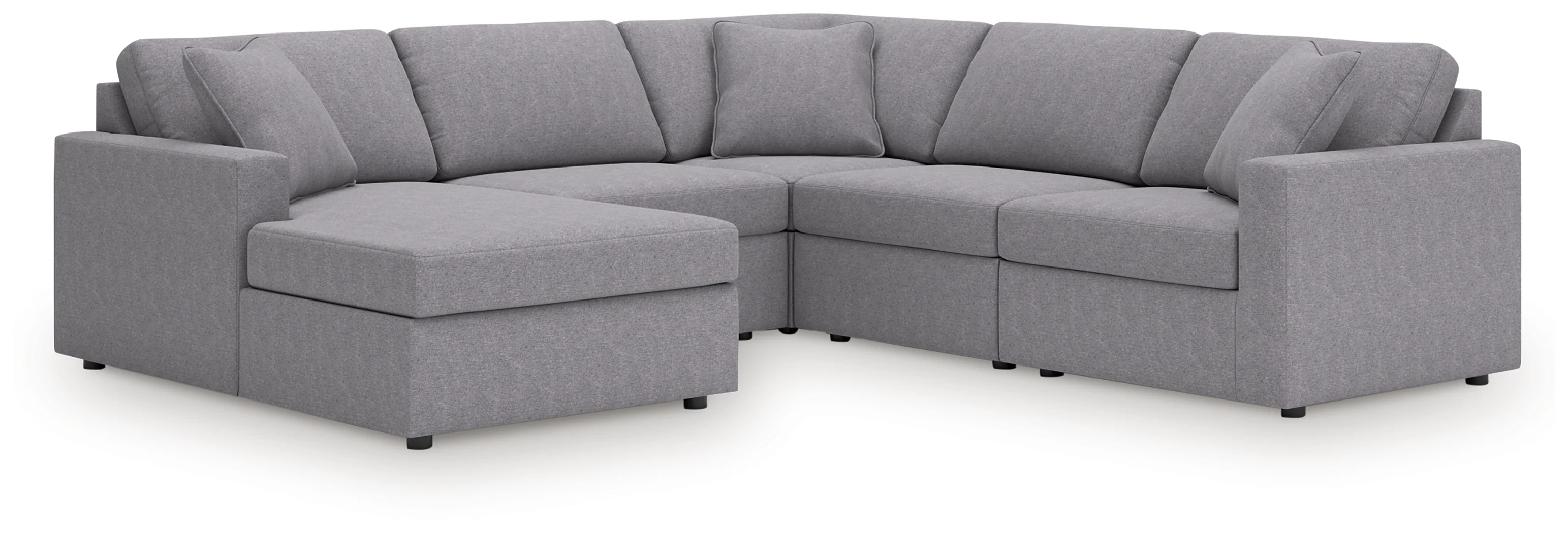 Modmax Granite Performance Fabric,Next-Gen Nuvella™ 5-Piece Sectional with Chaise - Image 2