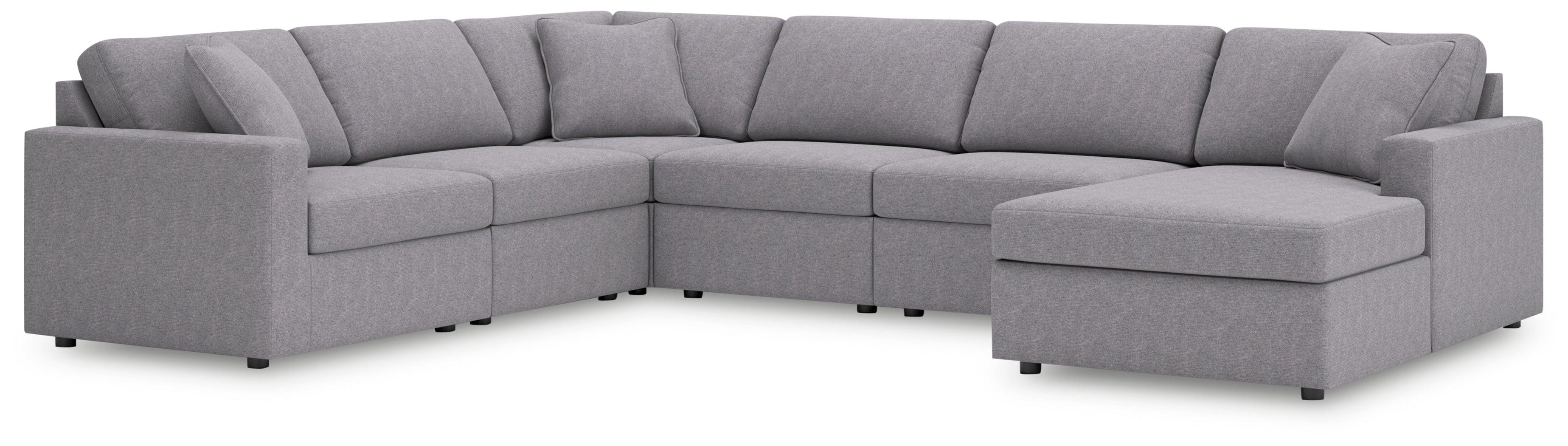 Modmax Granite Performance Fabric,Next-Gen Nuvella™ 6-Piece Sectional with Chaise - Image 2
