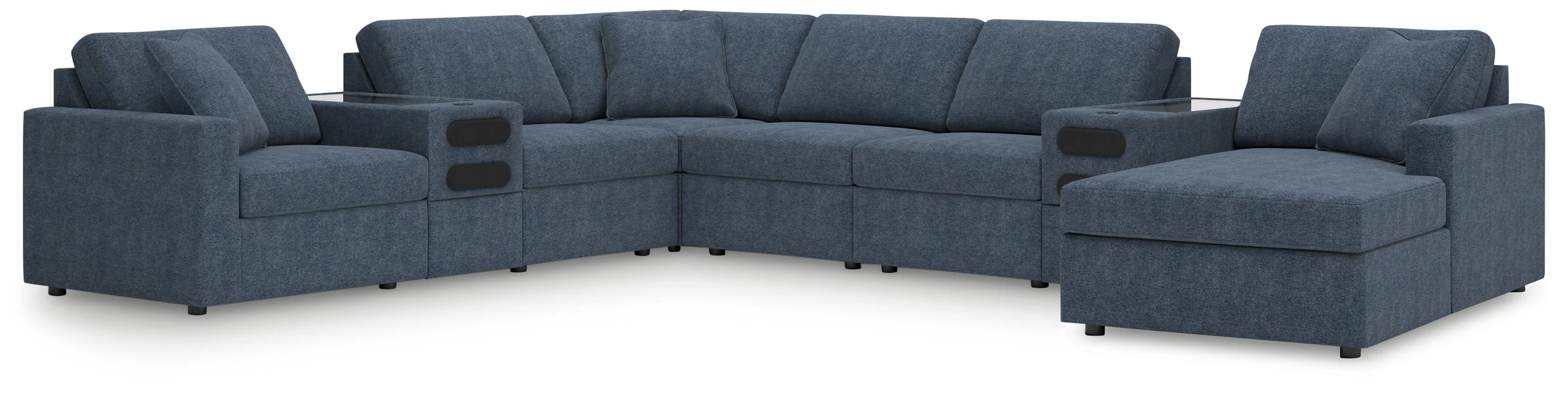 Modmax Ink Performance Fabric,Next-Gen Nuvella™ 8-Piece Sectional with Audio System and Chaise - Image 2