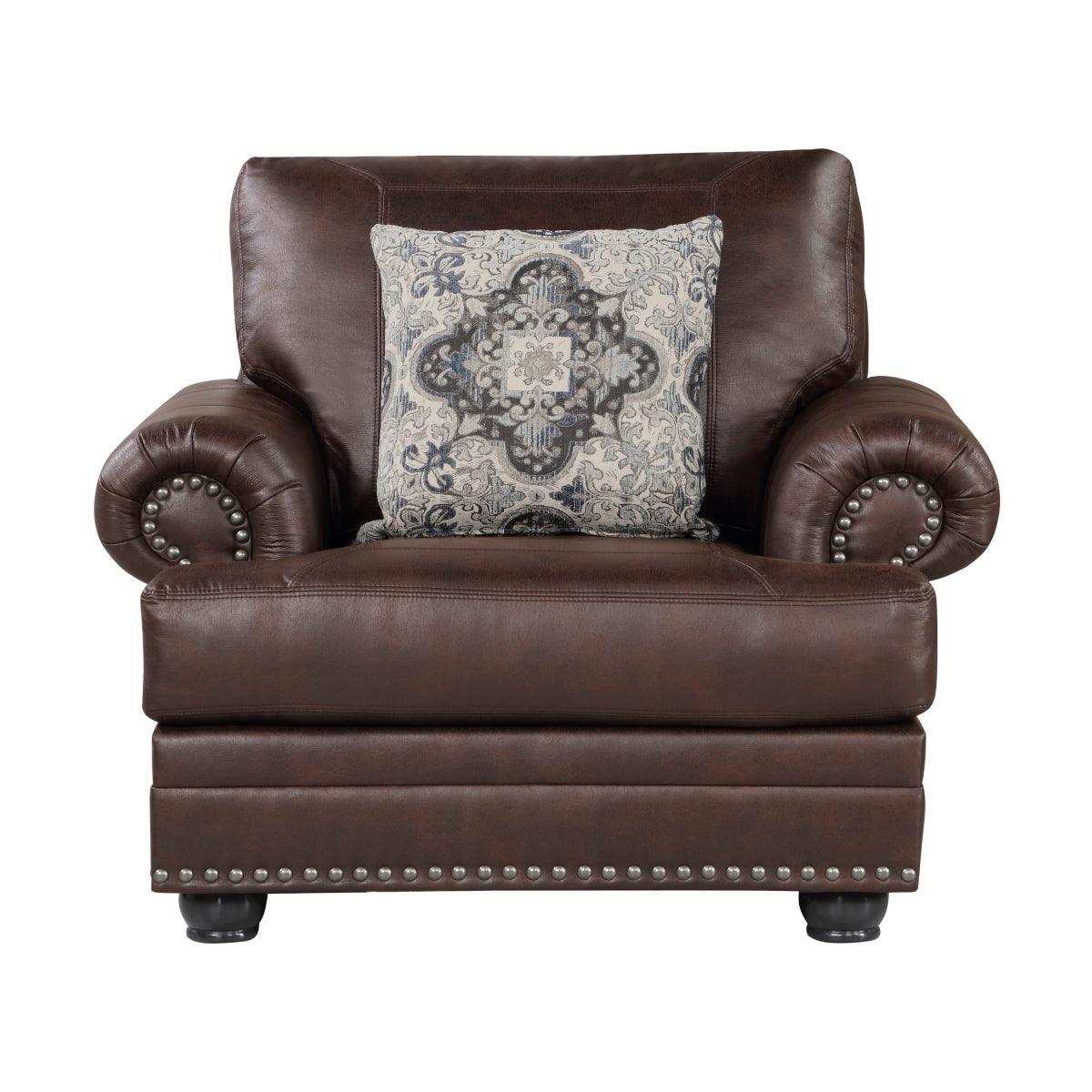 Foxborough Dark Brown Faux Leather Chair - Image 1