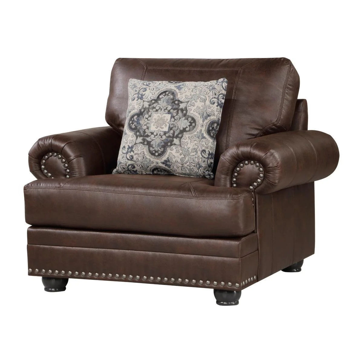 Foxborough Dark Brown Faux Leather Chair - Image 2
