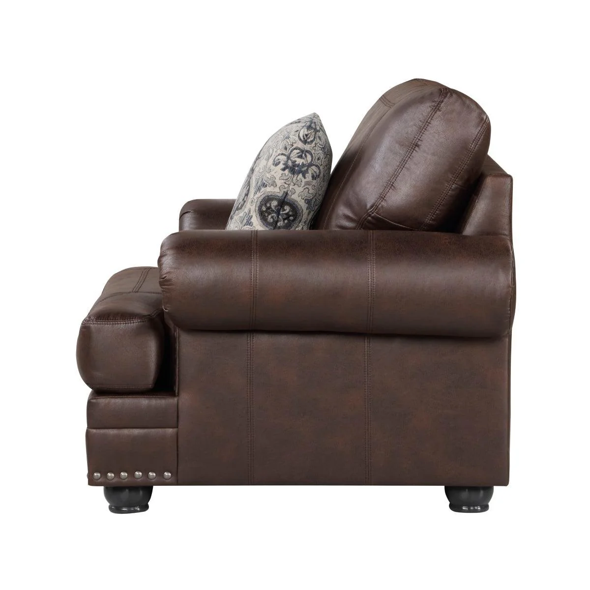 Foxborough Dark Brown Faux Leather Chair - Image 3