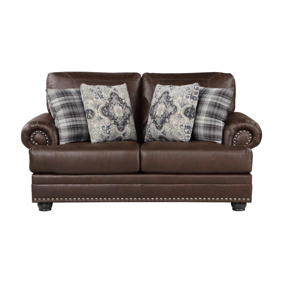 Franklin Dark Brown Loveseat - Image 1