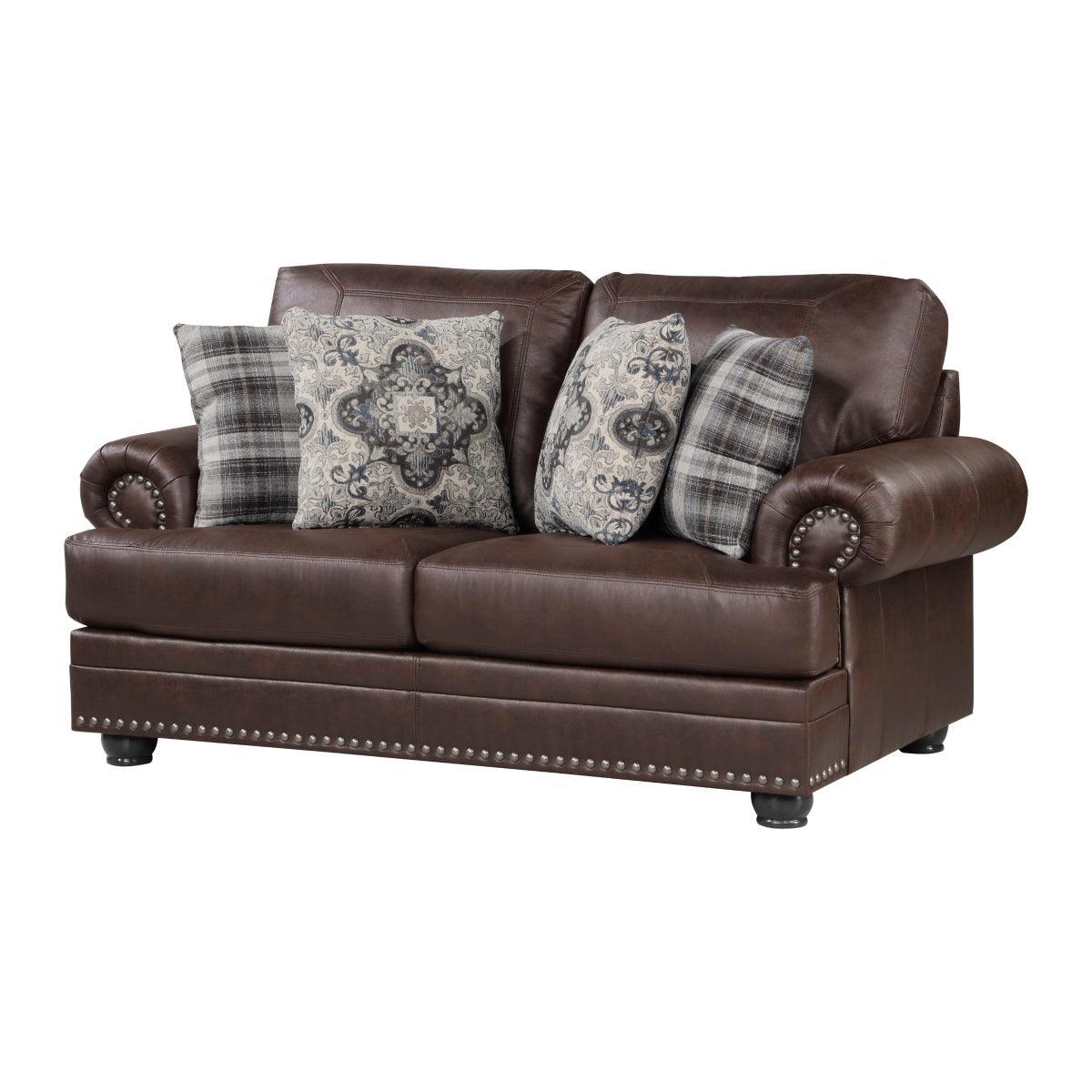 Franklin Dark Brown Loveseat - Image 2