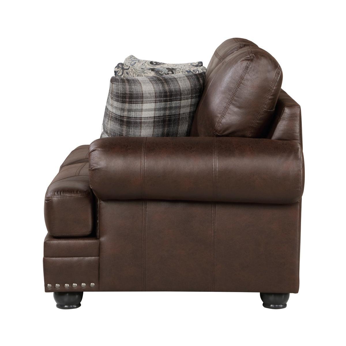 Franklin Dark Brown Loveseat - Image 3