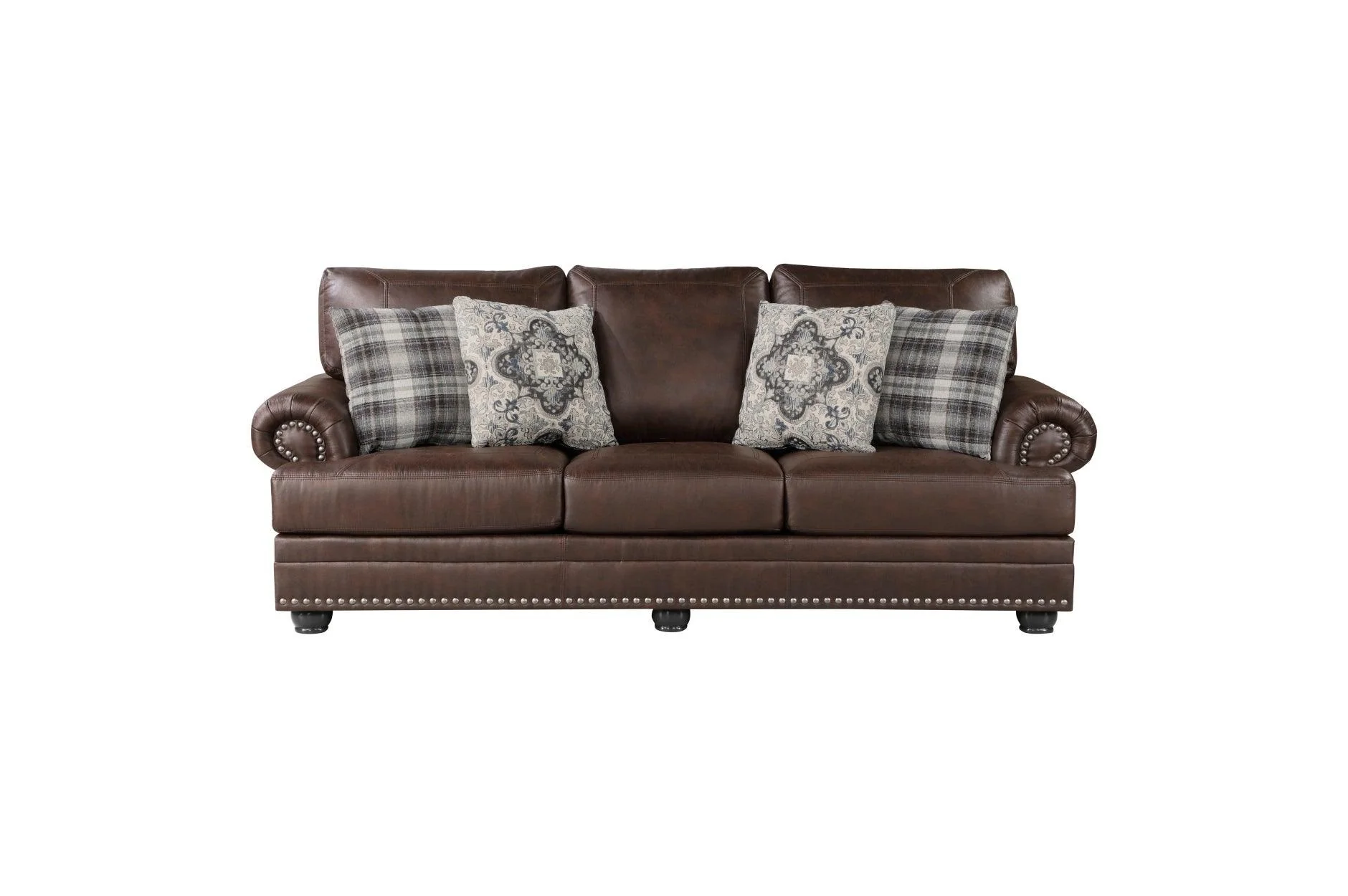 Franklin Dark Brown Faux Leather Living Room Set - Image 3