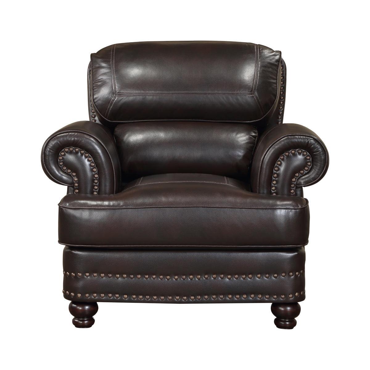 Milford Brown Faux Leather Chair - Image 1
