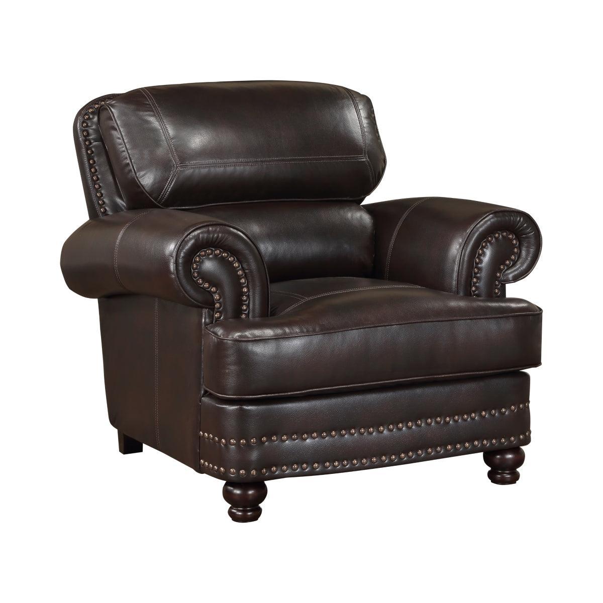 Milford Brown Faux Leather Chair - Image 2