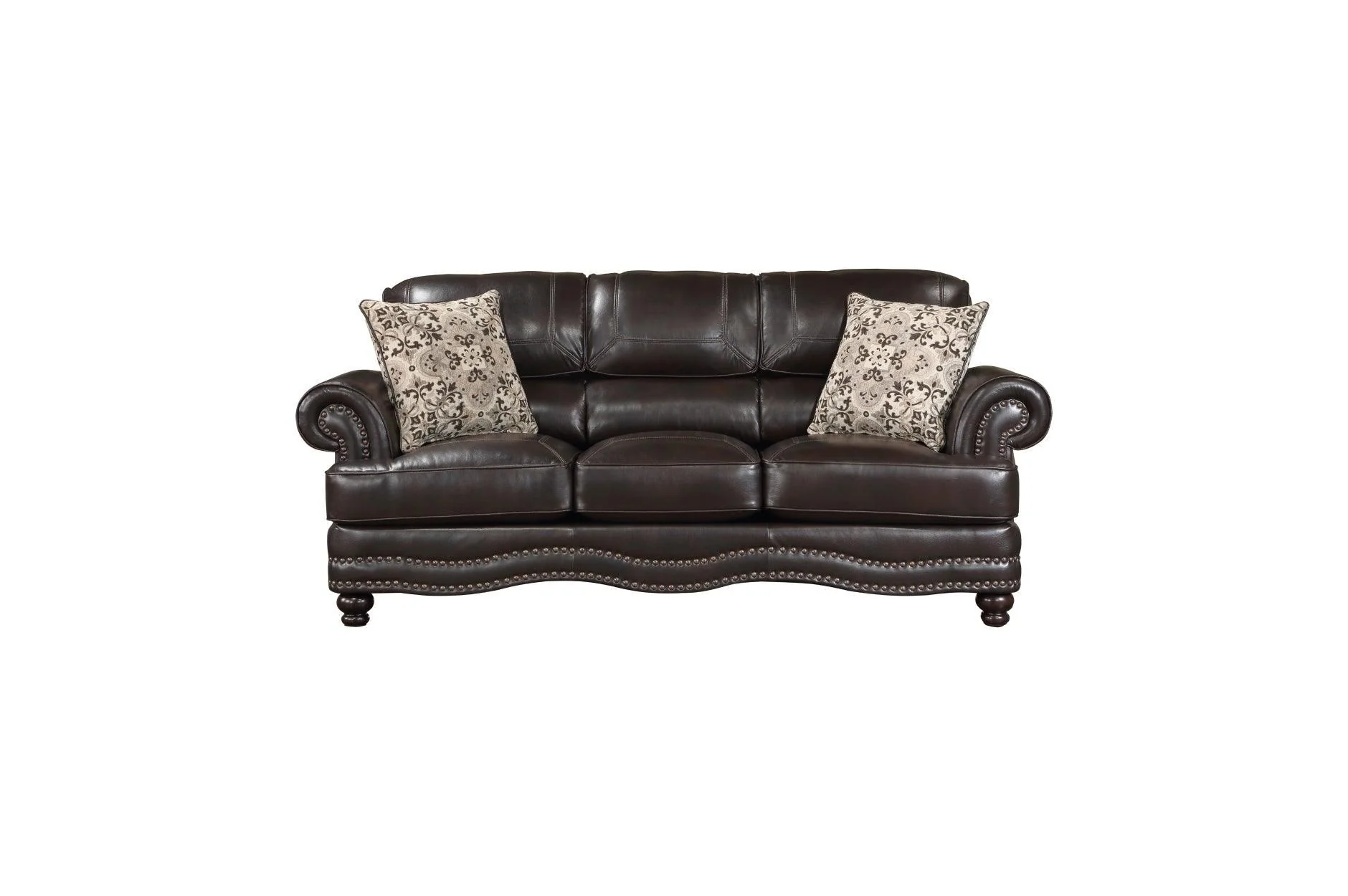 Milford Brown Faux Leather Living Room Set - Image 3