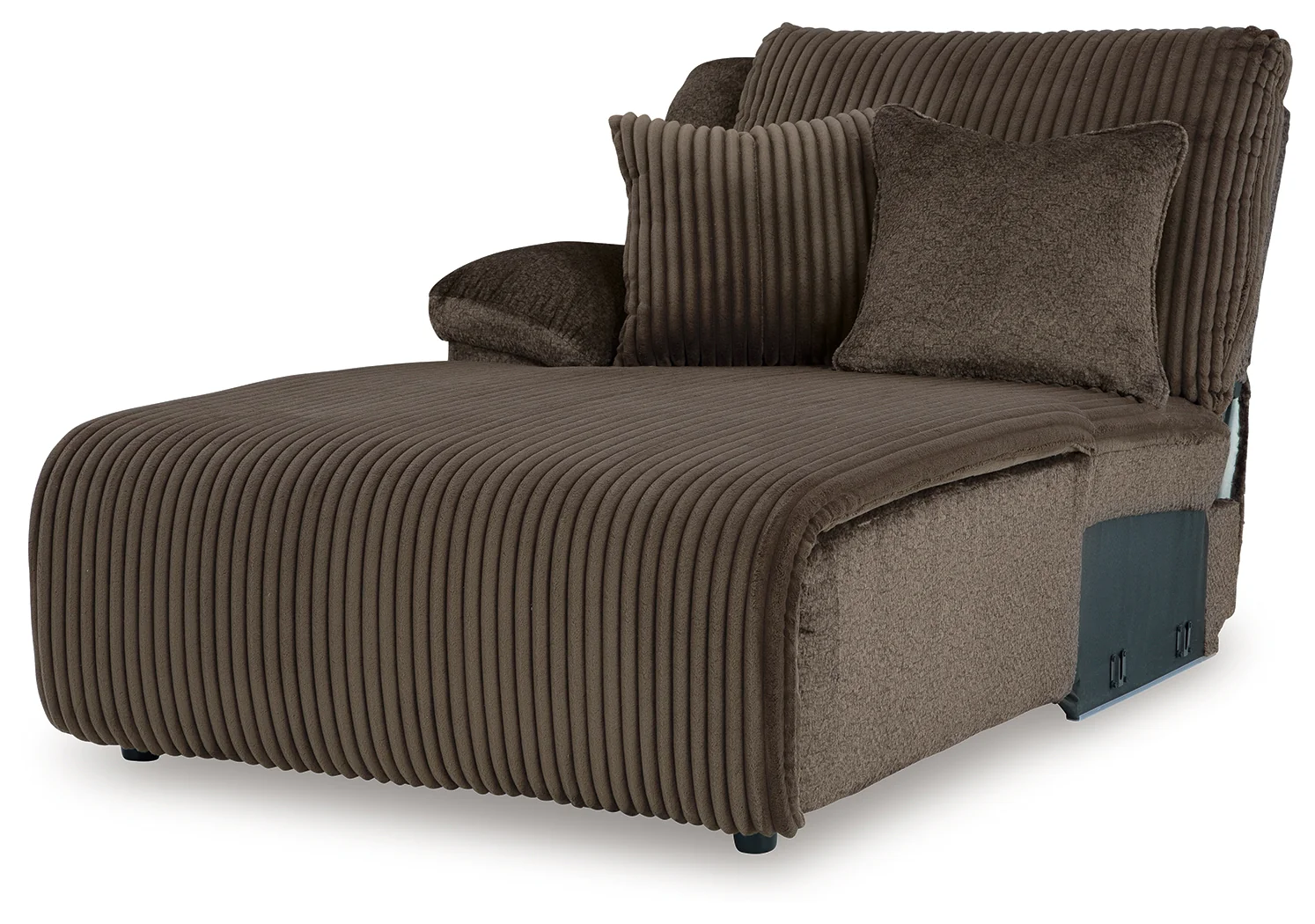 Top Tier Chocolate Velvet 4-Piece Reclining Sectional with Chaise - Image 3