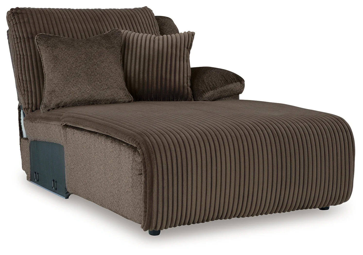 Top Tier Chocolate Velvet 3-Piece Sofa Chaise Sectional - Image 3