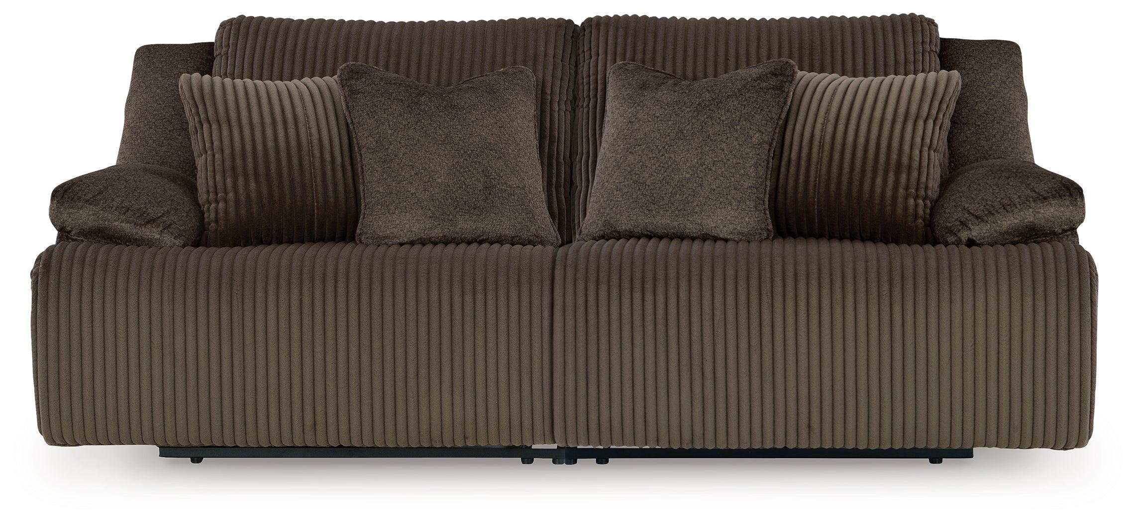 Top Tier Chocolate 2-Piece Sectional Loveseat - Image 2