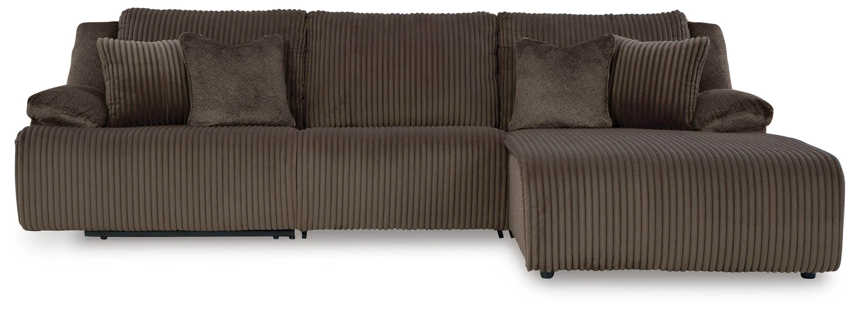 Top Tier Chocolate 3-Piece Sectional Sofa Chaise - Image 2