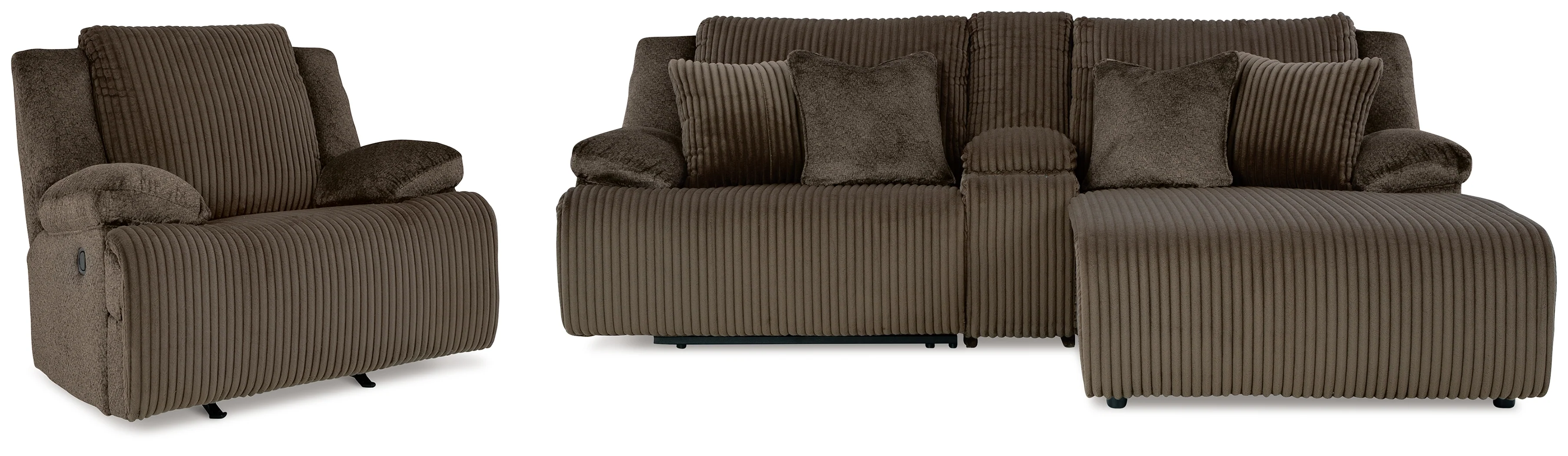 Top Chocolate Tier Sofa and Recliner - Image 2