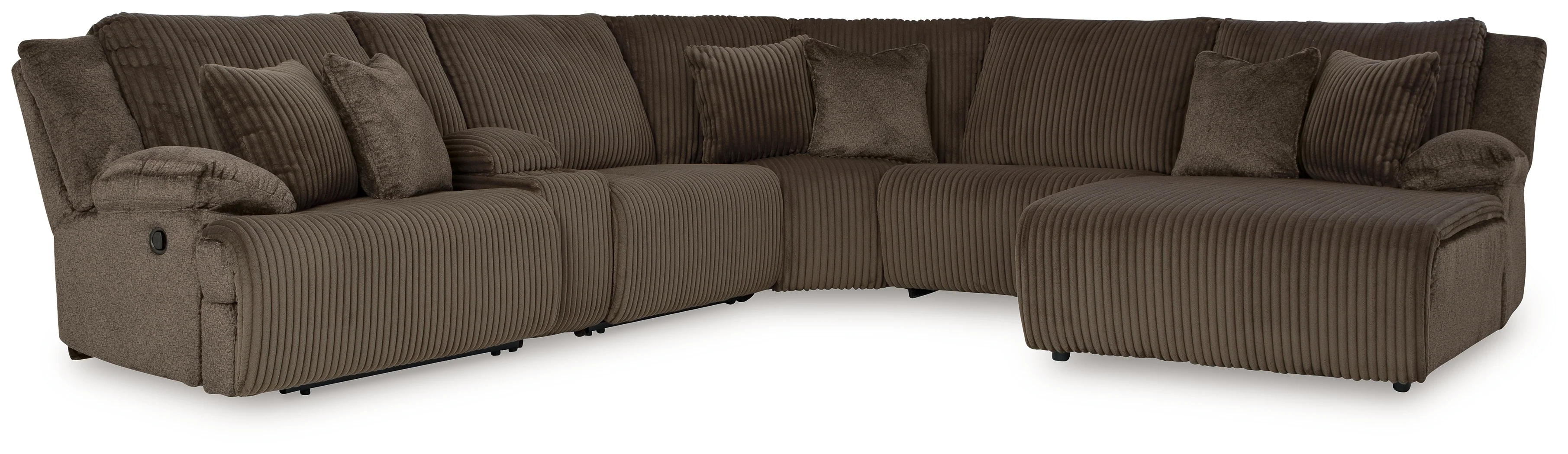 Top Chocolate Tier 6-Piece Sectional with Recliner - Image 3