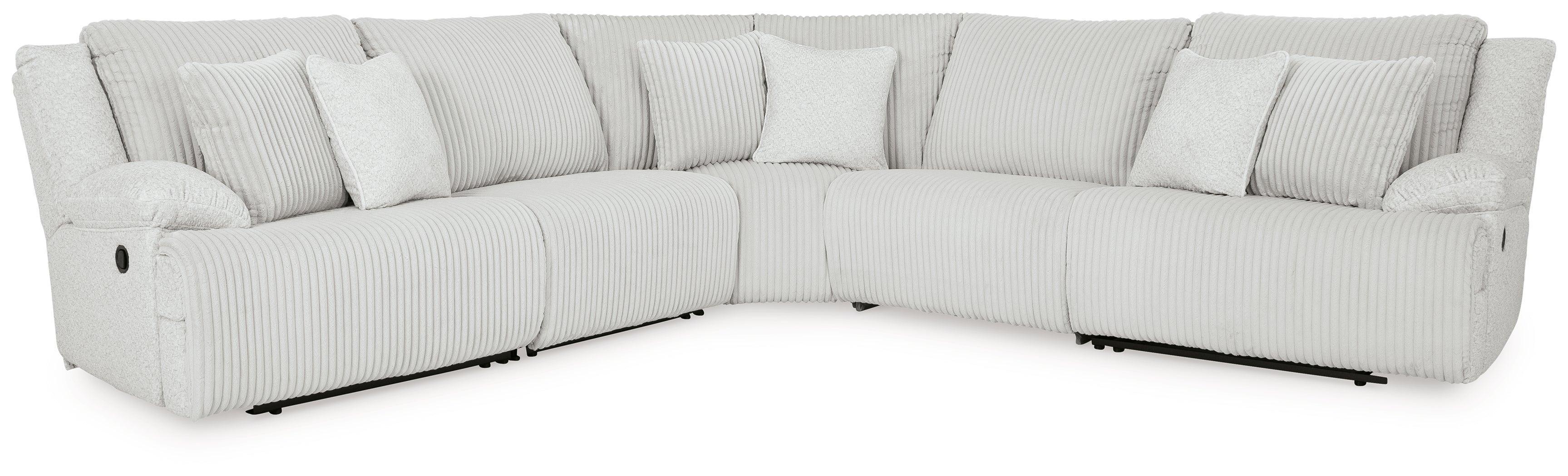Top Tier Alloy Velvet 5-Piece Reclining Sectional - Image 2