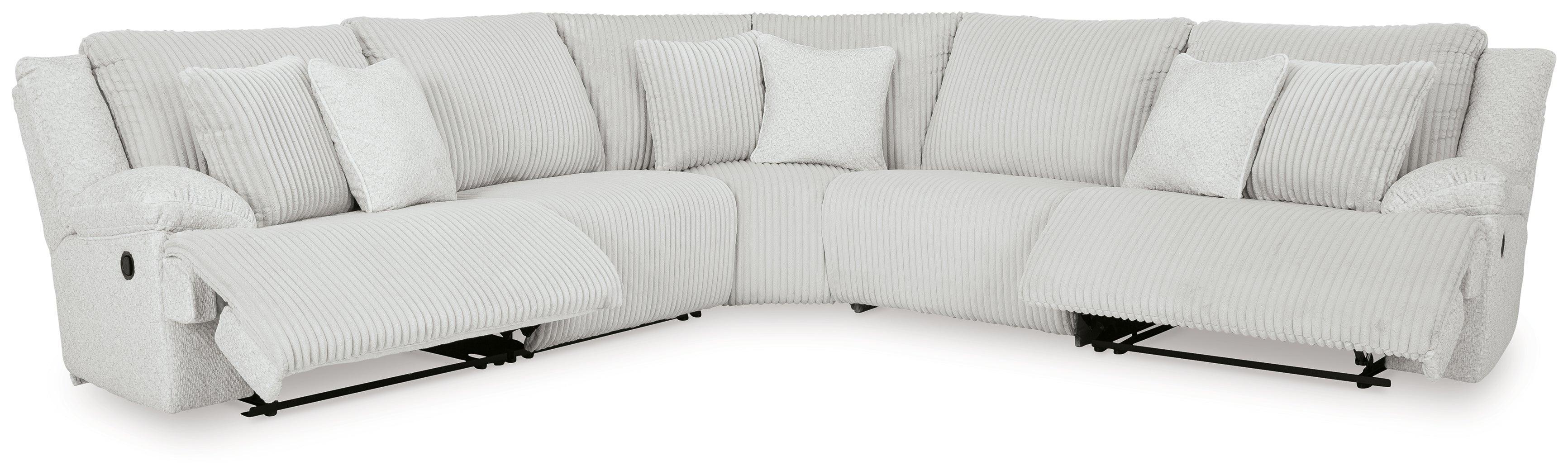 Top Tier Alloy Velvet 5-Piece Reclining Sectional - Image 3