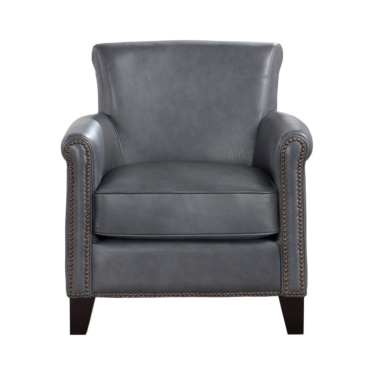 Braintree Burnish Gray Leather Accent Chair - Image 1