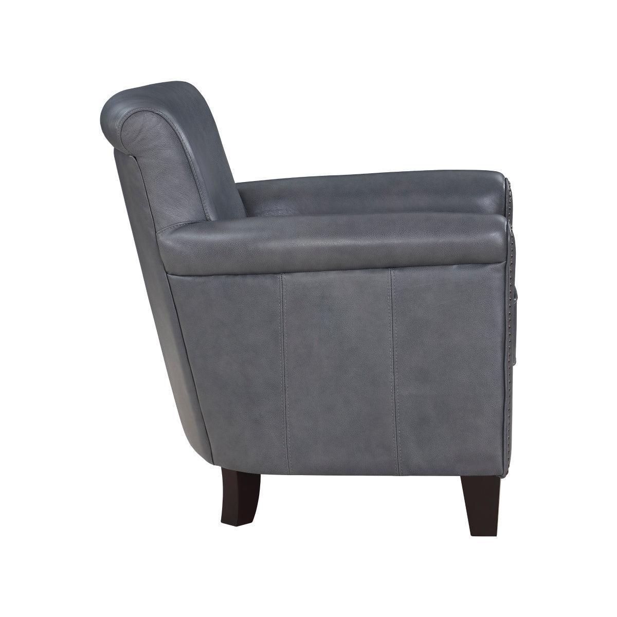 Braintree Burnish Gray Leather Accent Chair - Image 3