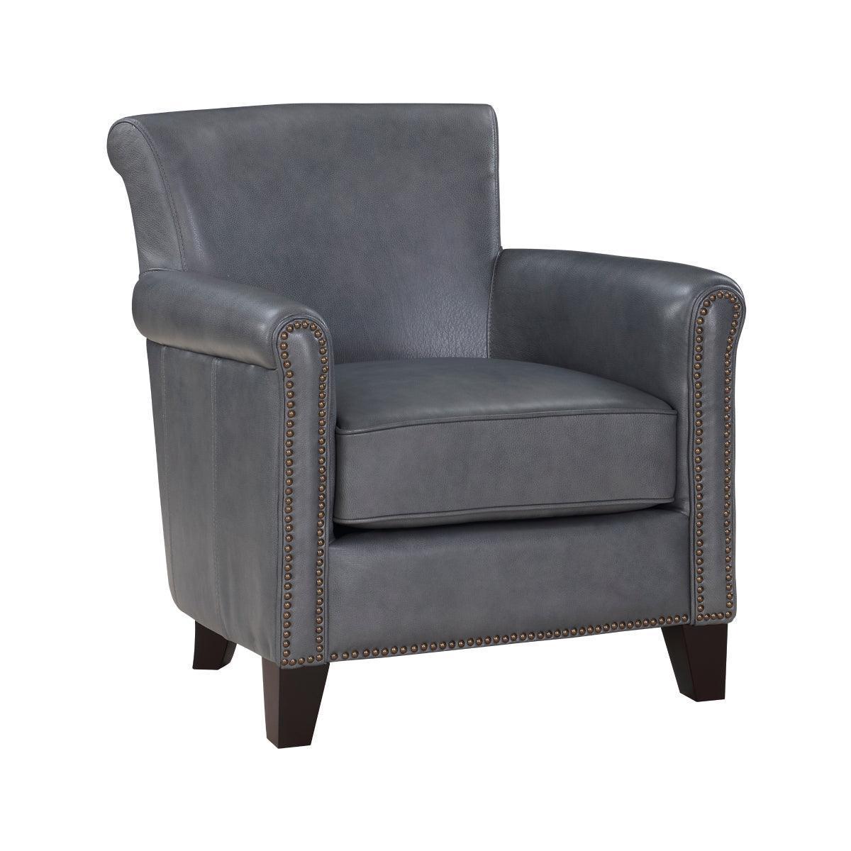 Braintree Burnish Gray Leather Accent Chair - Image 2