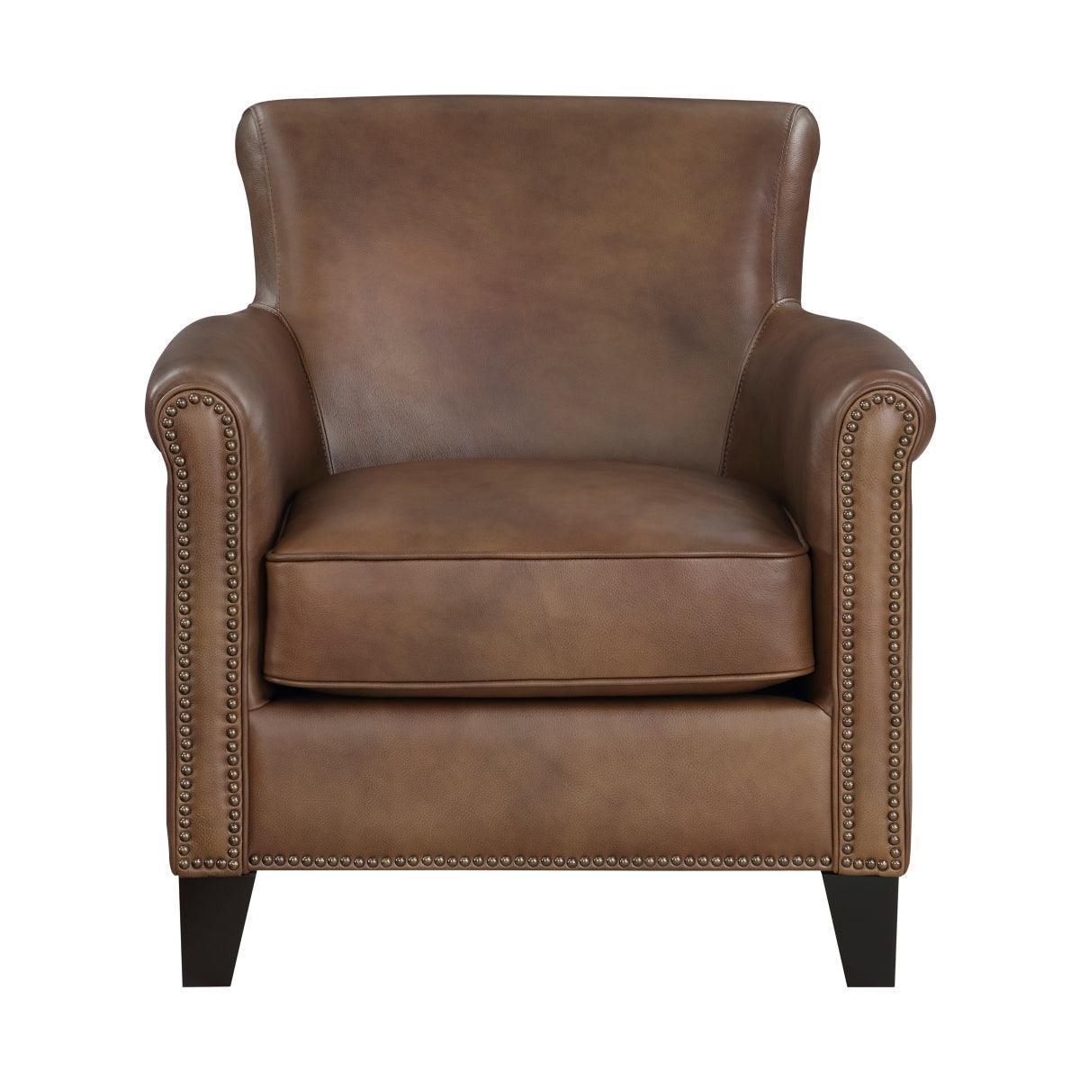 Braintree Brown Leather Accent Chair - Image 1