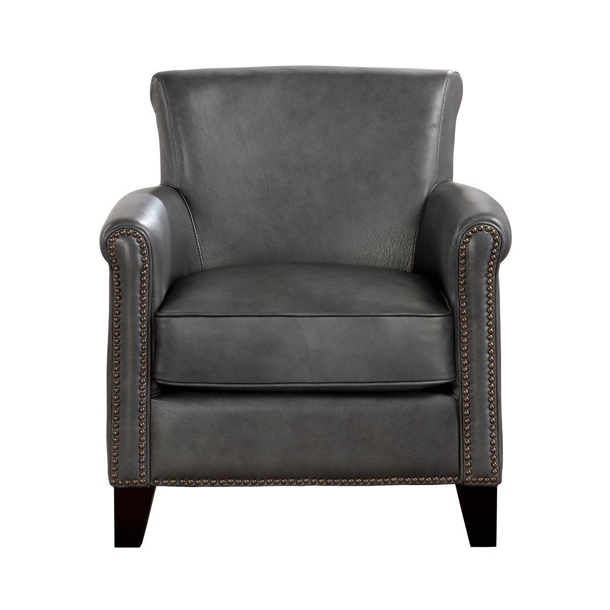 Braintree Gray Leather Accent Chair - Image 1