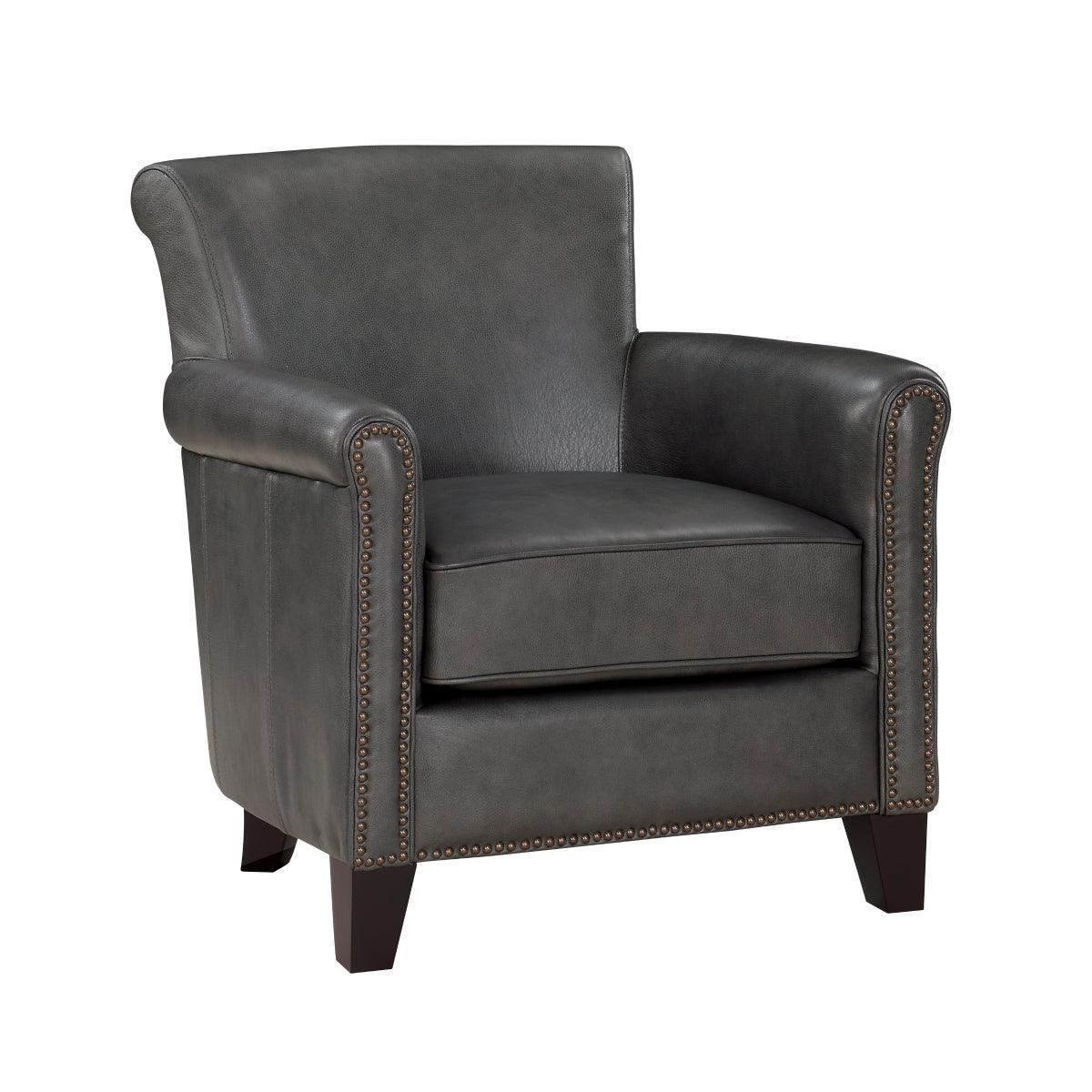 Braintree Gray Leather Accent Chair - Image 2