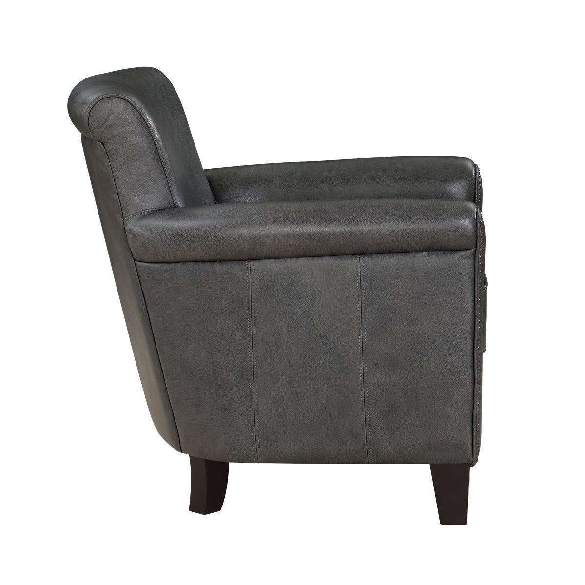 Braintree Gray Leather Accent Chair - Image 3