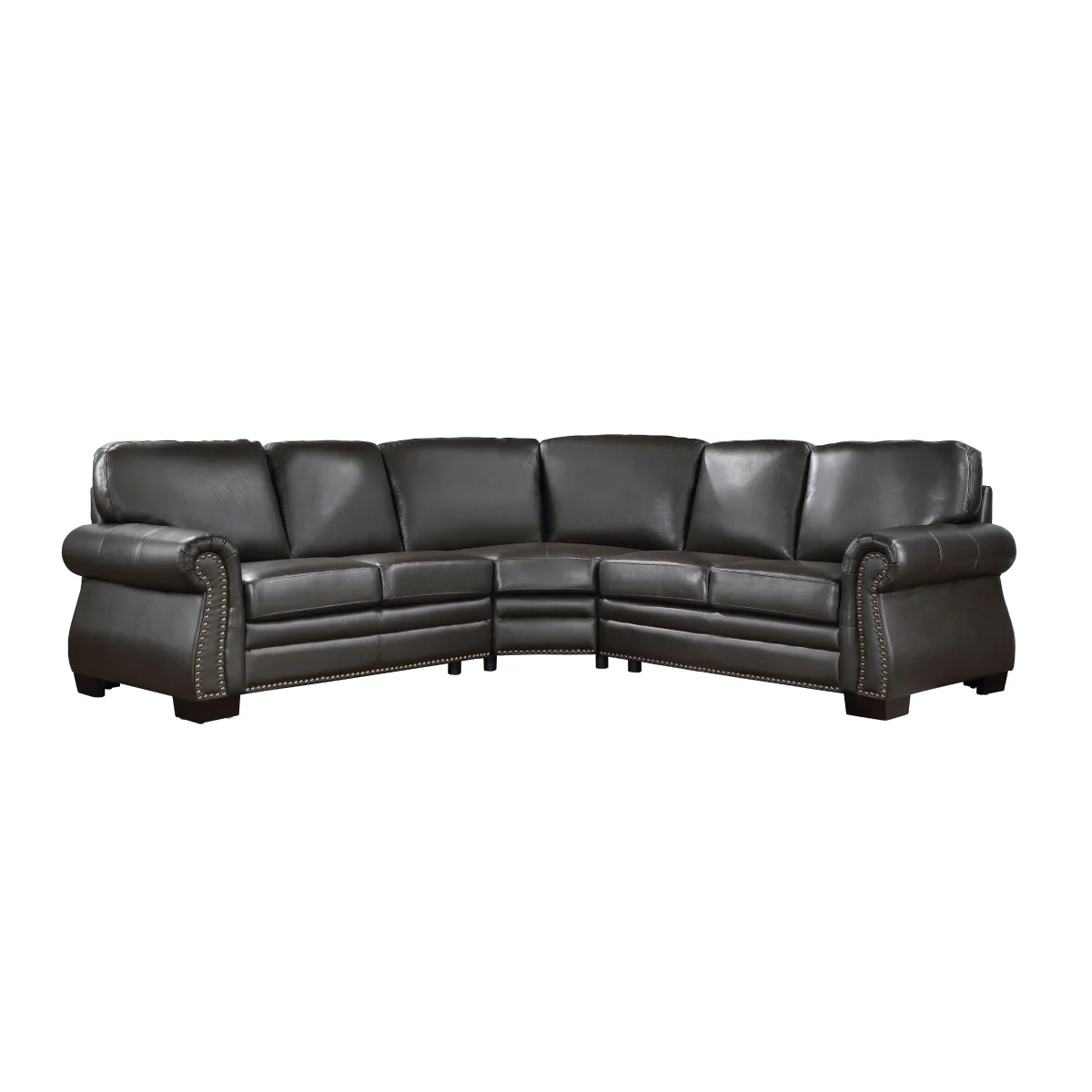 Wareham Dark Brown Leather Sectional - Image 1
