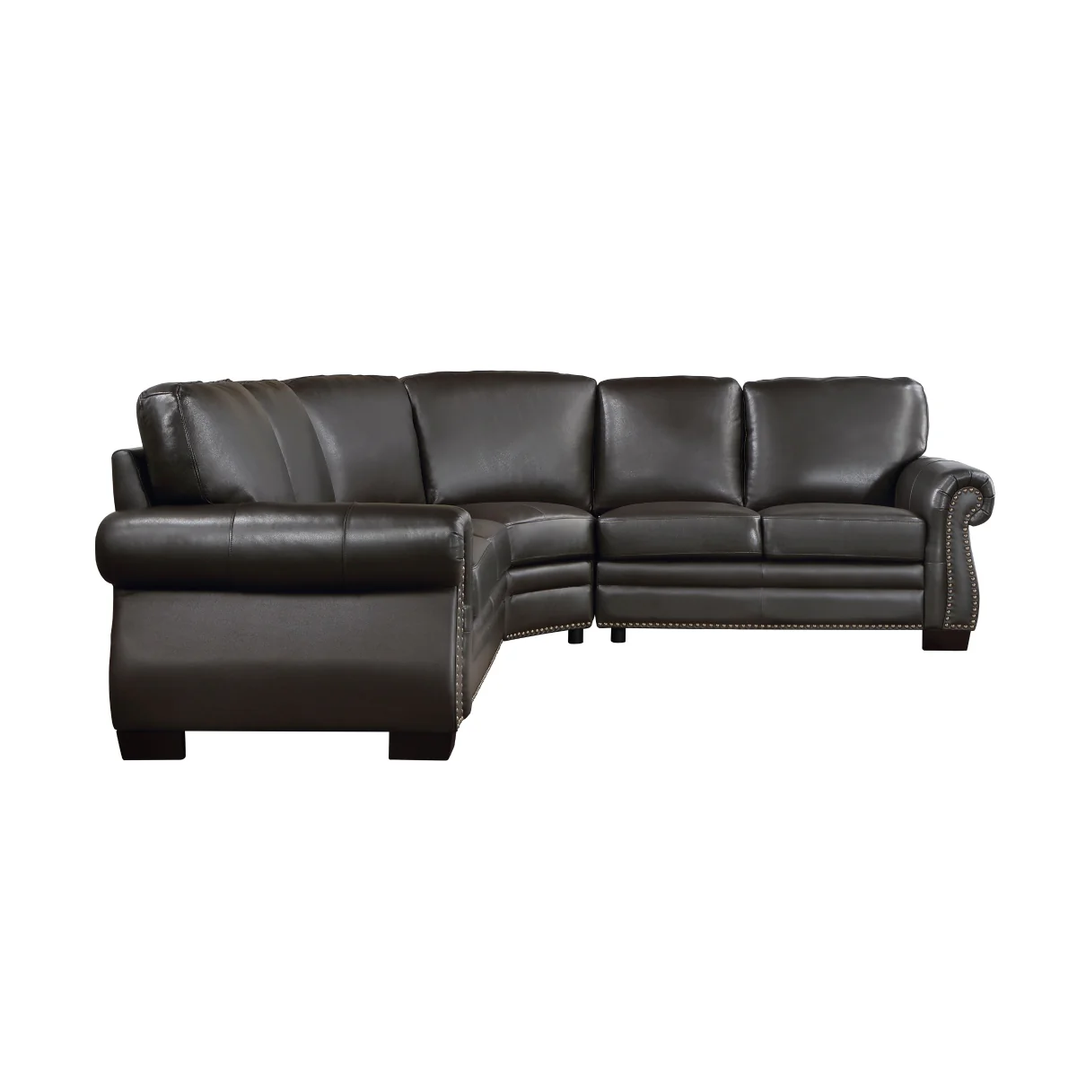 Wareham Dark Brown Leather Sectional - Image 2