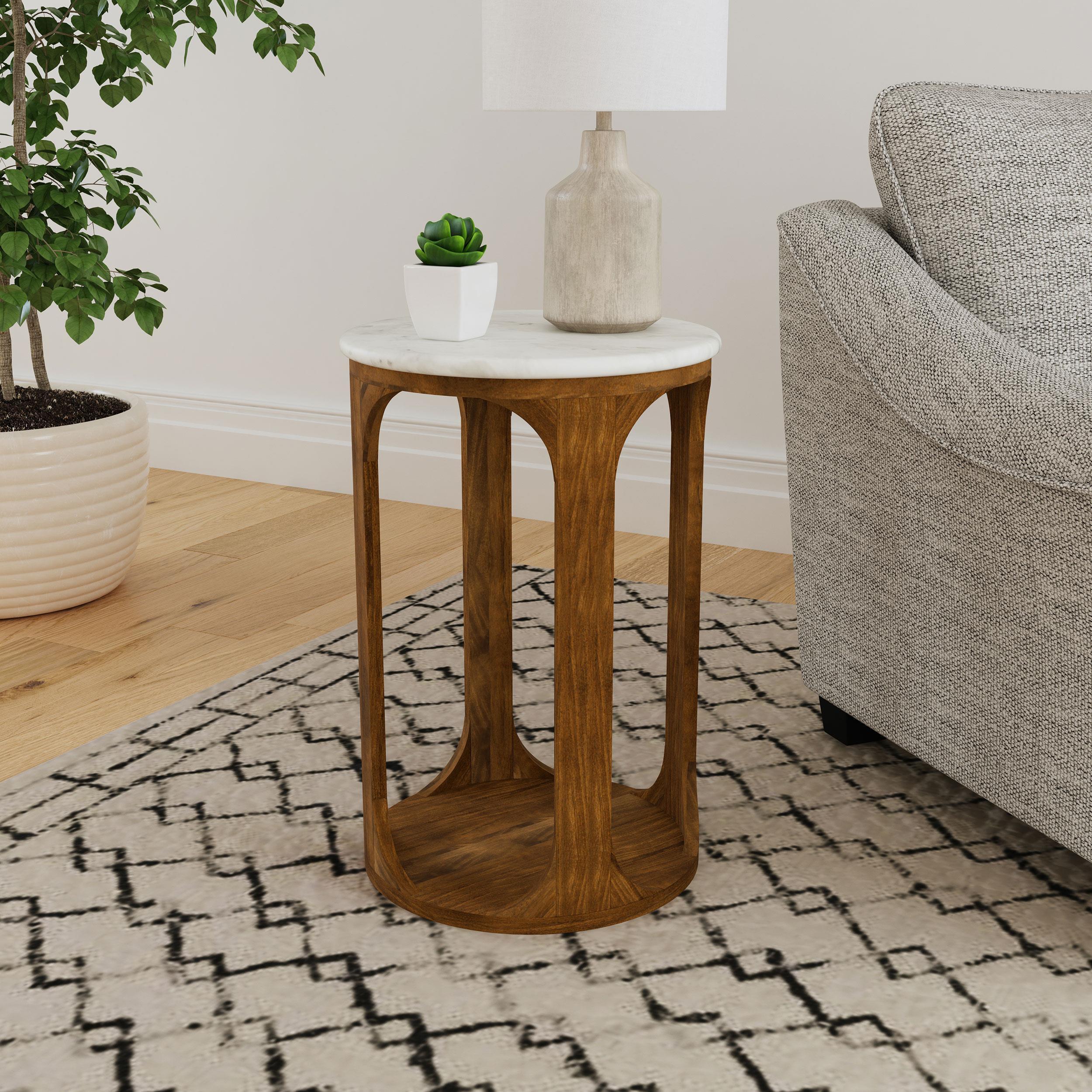 Komas Brown Marble Side Table - Image 2