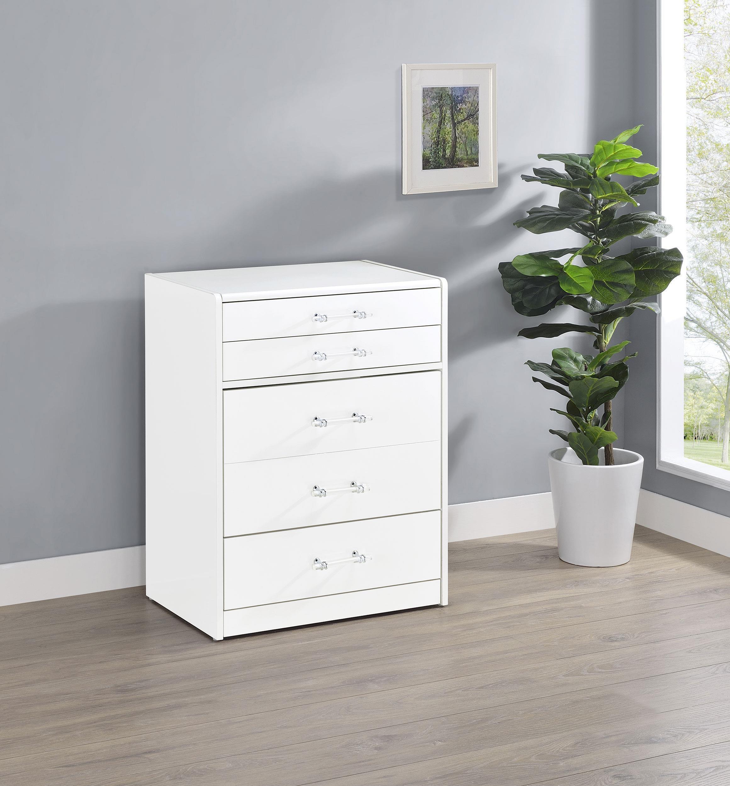 Danbury 3-drawer Makeup Vanity & Stool Set White High Gloss - Image 2