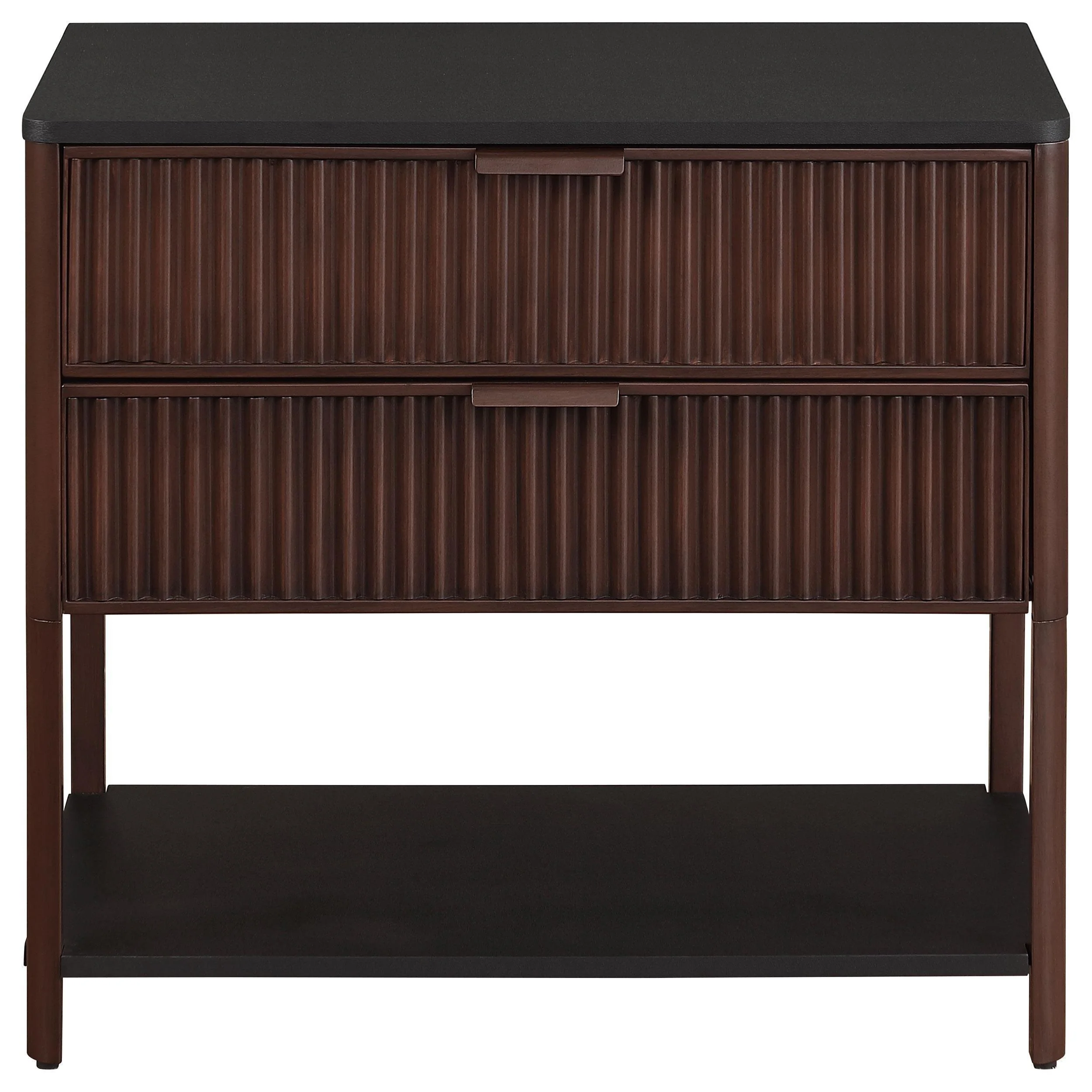 Zimmerlee 2-drawer Side Table with Shelf Rust Brown - Image 3