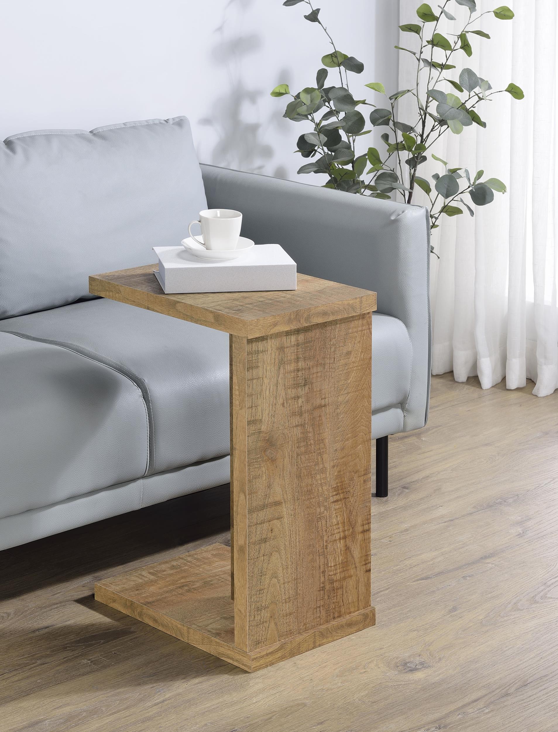 Clower Engineered Wood C-Shaped Sofa Side Table Mango - Image 2
