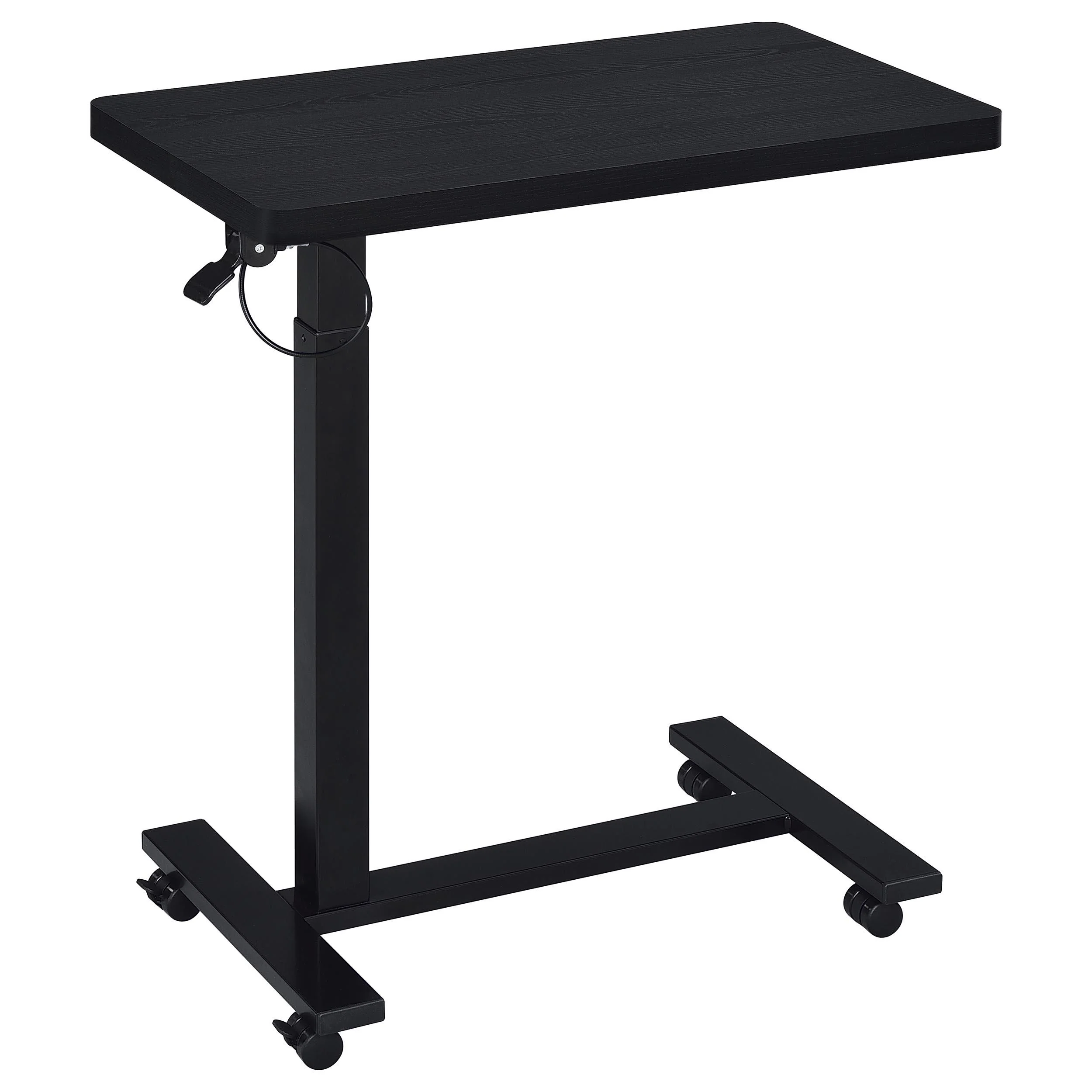 Westpark Pneumatic Adjustable C-Shape Side Table with Casters Black - Image 3